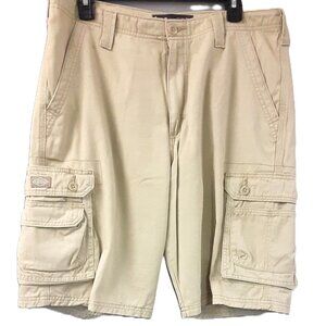Lee Men's Cargo Shorts Size 34, Brown, Inseam 11", Front Rise 12", Easy Care